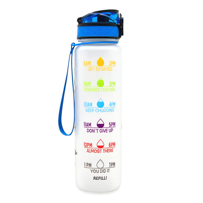 1L Plastic Water Bottle Tritan Frosted Gradient Bouncing Water Bottle Sports Water Bottle Space Cup Travel Mug
