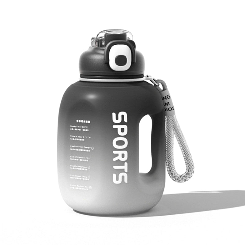 1.7L Super Capacity Gradient Plastic Water Cup With Straw Sports Fitness Water Bottle