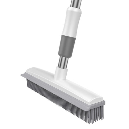 Cleaning Brush Stainless Steel Silicone Floor Brush Water Scraping Brush Long Handle Magic Carpet Brush