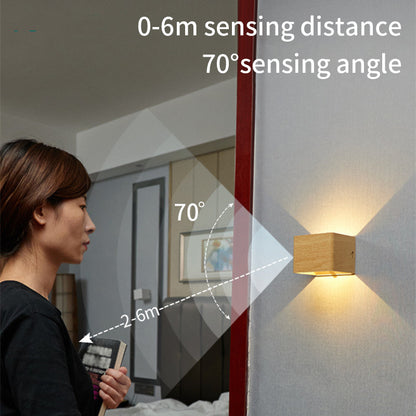 LED Rechargeable Wall Light Bedroom Bedside Body Sensor Dormitory USB Wiring-Free No-Punch Aisle Night Ligh