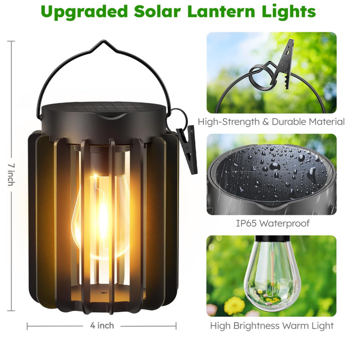 LED Solar Iron Basket Tungsten Lamp