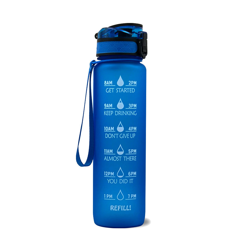 1L Plastic Water Bottle Tritan Frosted Gradient Bouncing Water Bottle Sports Water Bottle Space Cup Travel Mug