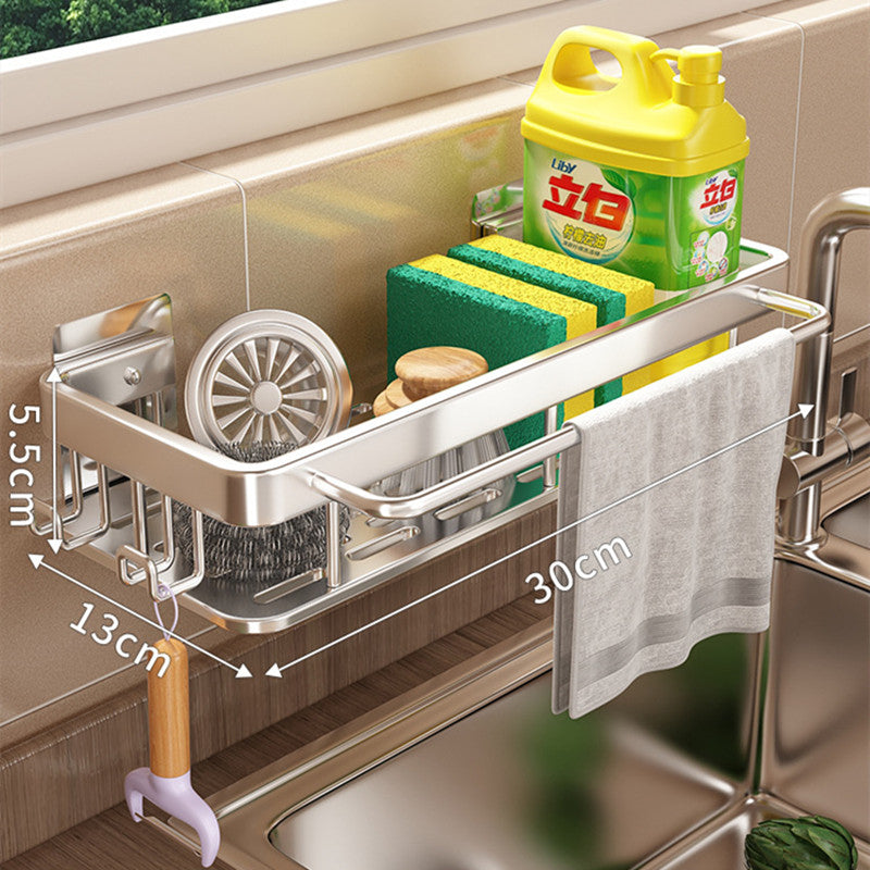 Wipe Rack Kitchen Storage Rack Without Punching Shelves Wall Mounted Spice Rack Home Drainert