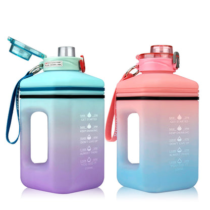 2.2L Water Bottle Heat-Resistant Drop-Resistant Frosted Gradient Sports Fitness Space Cup Water Bottle Bucket