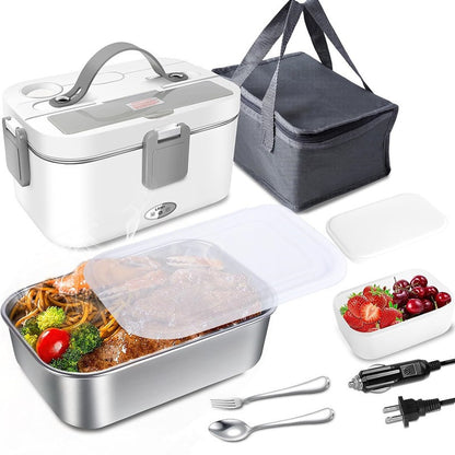 80W Food Heater 12V 24V 110V Self Heating Lunchbox Portable Food Warmer Electric Lunch Box for Car/Truck/Home