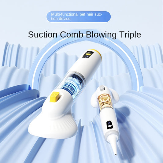 Pet Vacuum Cleaner Multi-Function Grooming Brush and Blower for Cat Hair Removal, Pet Hair Suction and Trimmer, Portable Car Vacuum