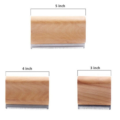 Wood Groom Brush vis Deshedding Grooming Tool, Professional Pet Wooden Groomer