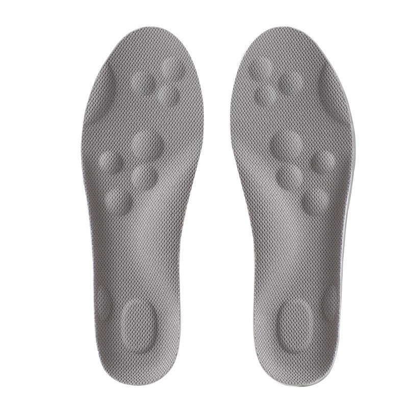 4D Cloud-like Cushioned Insoles for Men and Women, Soft Elastic Shock Absorption, Arch Support, Breathable, Anti-Odor, Sweat-Absorbing, Non-Slip, Comfortable for Long Standing