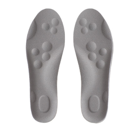 4D Cloud-like Cushioned Insoles for Men and Women, Soft Elastic Shock Absorption, Arch Support, Breathable, Anti-Odor, Sweat-Absorbing, Non-Slip, Comfortable for Long Standing