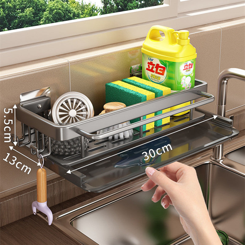 Wipe Rack Kitchen Storage Rack Without Punching Shelves Wall Mounted Spice Rack Home Drainert