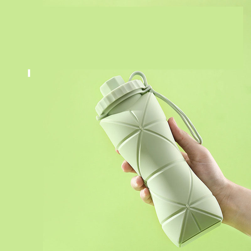 Household silicone folding water cup, large capacity, portable, outdoor sports water bottle, retractable cup