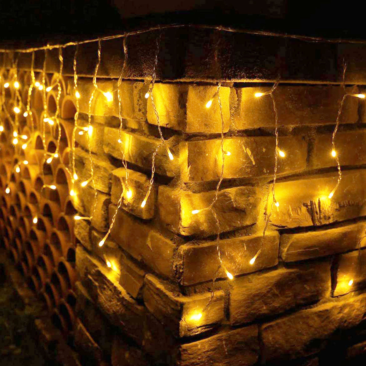 Led Icicle Light String 8 Mode Curtain Lights Gypsophila Waterfall Light String Christmas Lights New Year Festival Star Lights