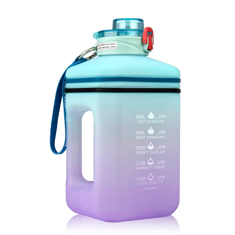 2.2L Water Bottle Heat-Resistant Drop-Resistant Frosted Gradient Sports Fitness Space Cup Water Bottle Bucket