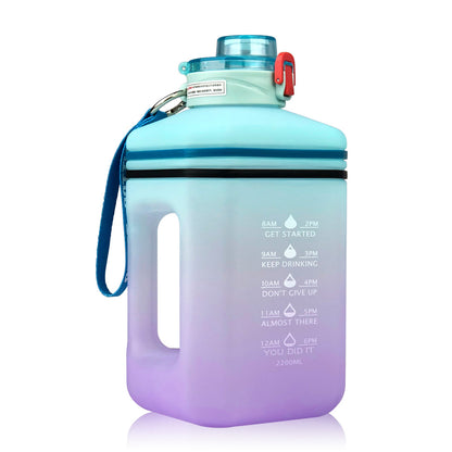 2.2L Water Bottle Heat-Resistant Drop-Resistant Frosted Gradient Sports Fitness Space Cup Water Bottle Bucket