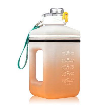 2.2L Water Bottle Heat-Resistant Drop-Resistant Frosted Gradient Sports Fitness Space Cup Water Bottle Bucket