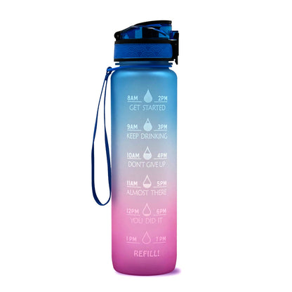 1L Plastic Water Bottle Tritan Frosted Gradient Bouncing Water Bottle Sports Water Bottle Space Cup Travel Mug