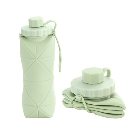 Household silicone folding water cup, large capacity, portable, outdoor sports water bottle, retractable cup